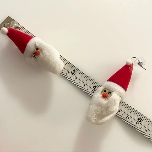 Set Of 4 Vintage Christmas Holiday Festive Santa Jingle Bell Earrings - Picture 12 of 16